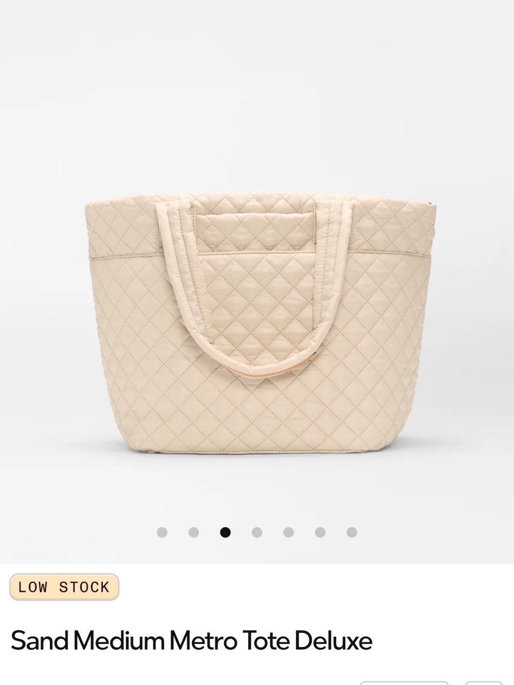MZ Wallace Sand Quilted Metro Tote Deluxe Medium. Needs spot cleaning